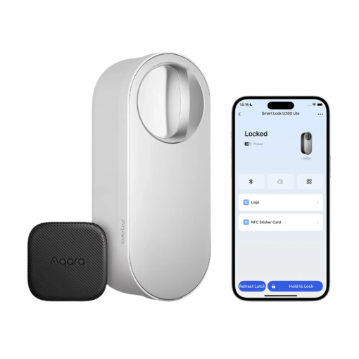 Aqara AQ-U200-LITE-KIT-W Cerradura inteligente U200 Lite Plata Desbloqueo exterior