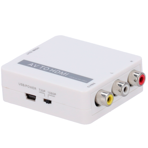 Marca Blanca AV-HDMI-CONVERTER Convertidor AV a HDMI – 1 entrada AV – 1 salida HDMI – Resolución de salida 1080p – Resolución