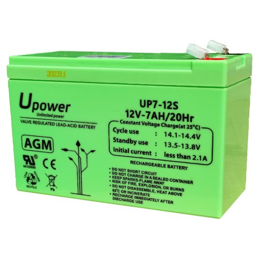 Global BAT-12V7Ah – Batería sellada de plomo de 12V/7Ah