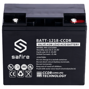 Safire BATT-1218-CCDR Batería recargable - Tecnología plomo ácido AGM - CCDR - Tensión 12V - Capacidad 18Ah - 167 x