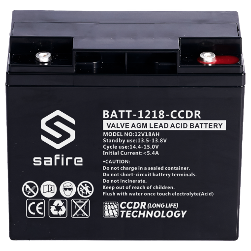 Safire BATT-1218-CCDR Batería recargable – Tecnología plomo ácido AGM – CCDR – Tensión 12V – Capacidad 18Ah – 167 x