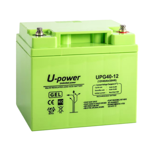 Upower BATT-1240-U Upower – Batería recargable – Tecnología plomo ácido AGM – Voltaje 12 V – Capacidad 40.0 Ah –