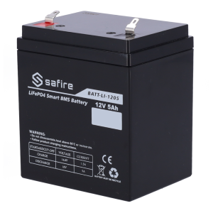 Safire BATT-LI-1205 Batería recargable - Litio LiFePO4 - Tensión 12V - Capacidad 5Ah - 3000 ciclos - 90 (An) x 101