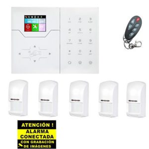 Bysecur Alarms BSC02295 Kit de alarma Bysecur IP con 5 PIR + Mando | Panel táctil GSM + IP
