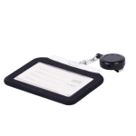 OEM CARD-HOLDER-CLIP-BLACK Porta-tarjetas Cordón retráctil y disposición de clip