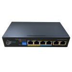 DrNET CSFE06-4P-60W - Switch PoE Fast Ethernet de 6 puertos (4 PoE + 2 Uplink)