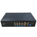 DrNET CSFE10-8P-120W - Switch PoE Fast Ethernet de 10 puertos (8 PoE + 2 Uplink Gigabit)