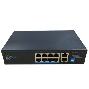 DrNET CSFE10-8P-120W - Switch PoE Fast Ethernet de 10 puertos (8 PoE + 2 Uplink Gigabit)