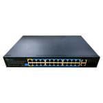 DrNET CSFE26-24P-360W - Switch PoE Fast Ethernet de 26 puertos: 24 puertos PoE 10/100 Mbps y 2 puertos Uplink