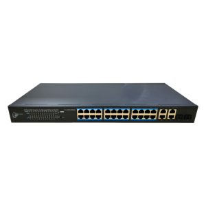 DrNET CSGE28S-24P-370W - Switch Lite Managed Gigabit PoE de 28 puertos: 24 puertos PoE (4 PoE++ y 20 PoE+), 2 puertos