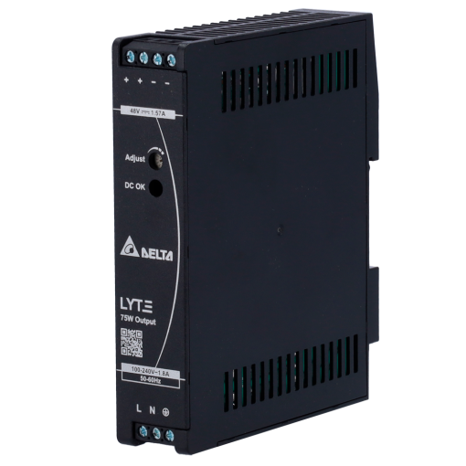 Hikvision DRL-48V75W1AZ Fuente de alimentación conmutada – Salida DC 48 V / 1.57 A / 75 W – Montaje en carril DIN