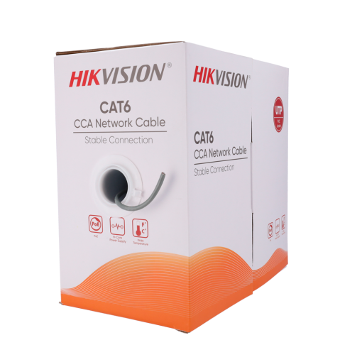 Hikvision DS-1LN6UU/CCA Hikvision cable UTP categoría 6 – Conductor CCA – Diámetro 23 AWG-0,56mm – Certificado Eca/UL