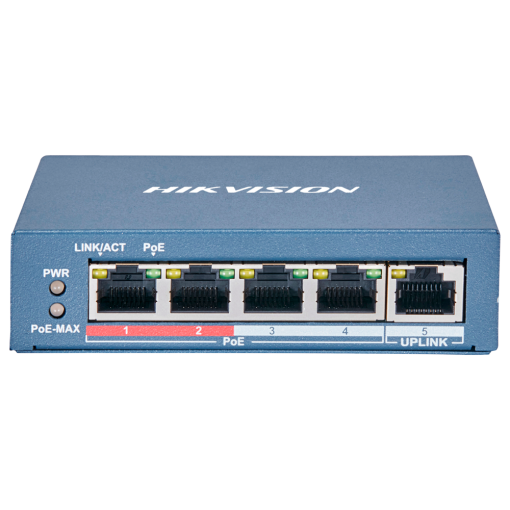 Hikvision DS-3E0105P-E(B) Switch de sobremesa Hikvision 4 puertos PoE + 1 puerto Uplink