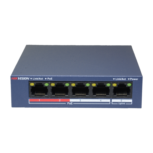 Hikvision DS-3E0105P-E/M(B) Switch de sobremesa Hikvision 4 puertos PoE + 1 puerto Uplink