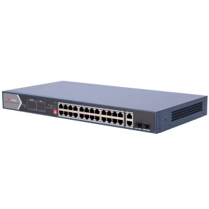 Hikvision DS-3E0528HP-E Switch PoE Gigabit de 24 + 4 Puertos No gestionable.