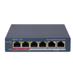 Hikvision DS-3E1106P-EI/M Switch PoE Gestionable 4 Puertos PoE 802.3af/at + 2 Uplink
