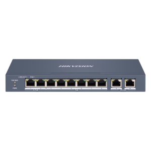 Hikvision DS-3E1310HP-EI Switch PoE Gestionable 8 Puertos PoE 802.3af/at/bt + 2 Uplinks