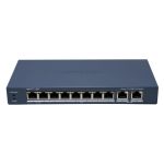 Hikvision DS-3E1310HP-EI(B) Switch inteligente Administrado 8 puertos 100Mbps PoE + 2