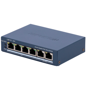 Hikvision DS-3E1506P-EI/M Switch PoE Gestionable 4 Puertos PoE 802.3af/at + 2 Uplinks