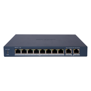 Hikvision DS-3E1510P-EI/M Switch PoE Gestionable 8 Puertos PoE 802.3af/at + 2 Uplinks