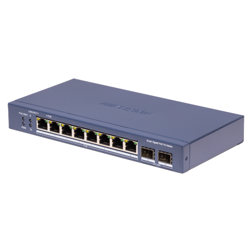 Hikvision DS-3E1510P-SI-8P2F Switch PoE Gestionable 8 Puertos PoE 802.3af/at + 2 Uplinks