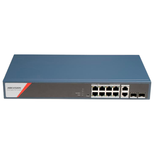 Hikvision DS-3E1512HP-SI-8P2T2F Switch PoE Gestionable 8 Puertos PoE Gigabit + 4 Uplinks
