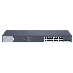 Hikvision DS-3E1518P-SI Switch PoE Gestionable 16 Puertos PoE Gigabit + 2 Uplinks SFP