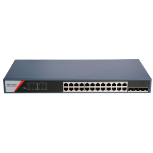 Hikvision DS-3E1528P-SI-24P4F Switch PoE Gestionable 24 Puertos PoE Gigabit + 4 Uplinks