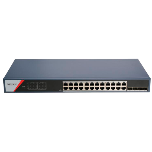 Hikvision DS-3E1528P-SI-24P4F Switch PoE Gestionable 24 Puertos PoE Gigabit + 4 Uplinks