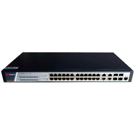 Hikvision DS-3E2528P(B) Switch Gestionable L3 24 Puertos PoE Gigabit + 4 Combos Gigabit