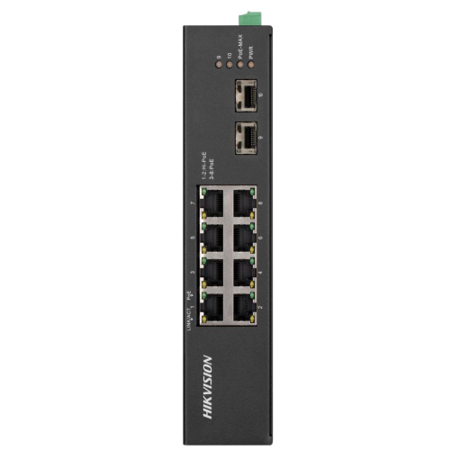 Hikvision DS-3T0510HP-E/HS 8 puertos Gigabit PoE y 2 ranuras SFP Soporte Hi-PoE 90W