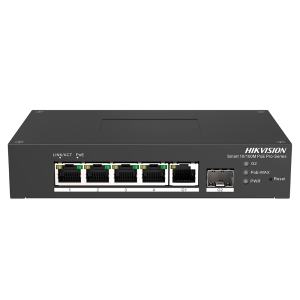 Hikvision DS-3T1306P-SI/HS Switch PoE Gestionable 4 Puertos PoE 802.3af/at + 2 Uplinks