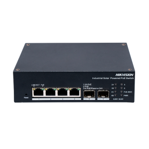 Hikvision DS-3T1506HP-EI-UPS Switch Industrial PoE para Escenarios Solares 4 Puertos PoE