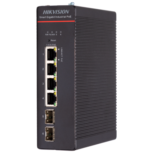 Hikvision DS-3T1506HP-SI-4P2F Switch Industrial Smart Managed L2 4 Puertos Gigabit Hi-PoE