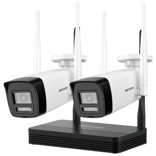 Hikvision DS-J142I/NKS424W0H Kit de Videovigilancia Hikvision Wifi 2 Cámaras bullet 4 Mpx