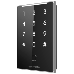Hikvision DS-K1109DKB Lector de acceso Acceso por tarjeta MF DESFire y PIN Indicador LED