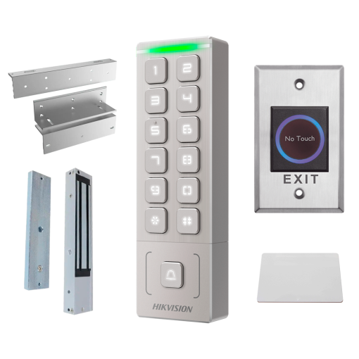 Hikvision DS-KAS809MX Kit de control de acceso Tarjeta MF y PIN Autónomo, ventosa, perfil