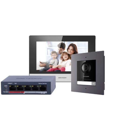 Hikvision DS-KIS602(B)/Flush Kit de videoportero Tecnología IP & WiFi