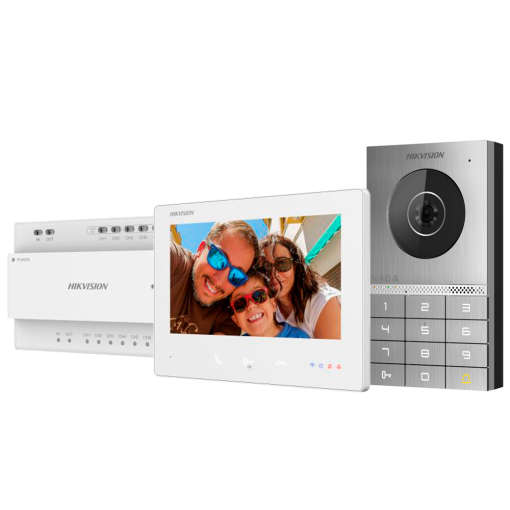 Hikvision Intercom DS-KIS706EY Kit de videoportero con dos relés Tecnología 2 hilos HD