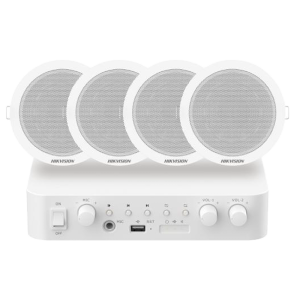 Hikvision DS-QAE0KA60206-4 Kit de audio Amplificador 60 W 4 x Altavoces de techo Potencia