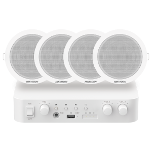 Hikvision DS-QAE1KA80206-4 Kit de audio Amplificador 80 W 4 x Altavoces de techo Potencia
