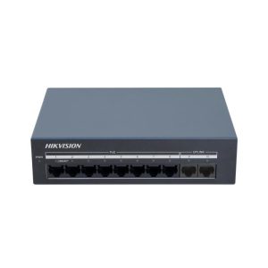 Hikvision DS-XS10G-P Switch no administrado 8 puertos RJ45 PoE Gigabit + 2 puertos RJ45