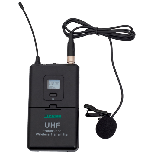 Dsppa DSPPA-D5812 Micrófono lavalier UHF Control de volumen Hasta 8h de autonomía