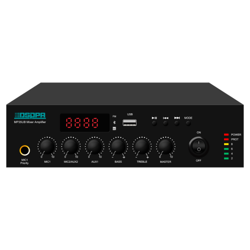 Dsppa DSPPA-MP60UB Mini mezclador digital Amplificador 100V Reproductor USB / Radio FM
