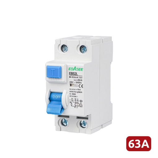 Marca Blanca EBS2L-63A-2P Interruptor diferencial – Corriente nominal 63A – 2 polos (instalaciones monofásicas) –