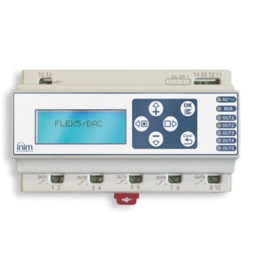 Inim FLEX5-DAC – Terminales de salida programables como Relé, Triac ON/OFF o Regulador de intensidad: 5