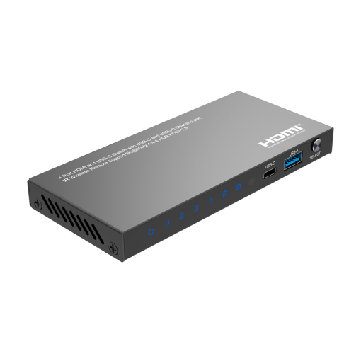 OEM HDMI-SW-4×1-8K60 Switch de señal HDMI/USB-C Permite 4:1 3 entradas HDMI 1 entrada