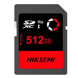 Hikvision HS-SD-E30STD/512G/CAPTURE/W Tarjeta SD Hikvision - Capacidad 512 GB - Clase 10 | Velocidad R/W: 180/150 MB/s - Ciclos E/P: