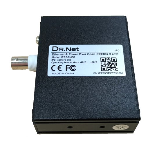 DrNET IEPOC – Extensor Ethernet y PoE sobre cable coaxial (*Ethernet & Power Over Coax*), compuesto por
