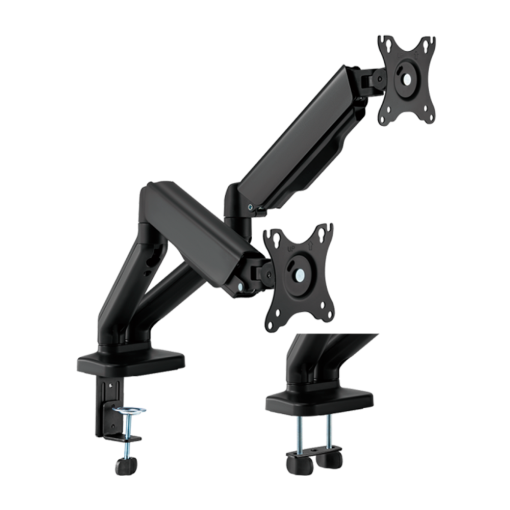 Brateck Lumi LDT46-C024E Brazo para dos monitores – Instalación en mesa – Peso soportado 9 Kg/Brazo